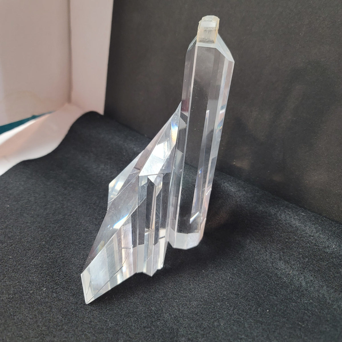 Architectural crystal glass sculpture VINTAGE MCM 80s City Skyline Ultra Modern