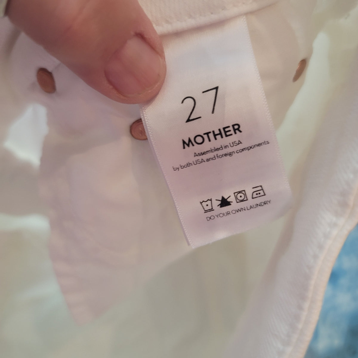 MOTHER White straight raw hem Size 27 Denim jean Pants NEW Skinny