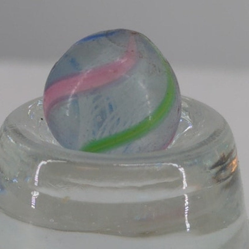 Antique German Ribbon Core Handmade Swirl Glass Marble 5/8" Toy Gem #BOXA4