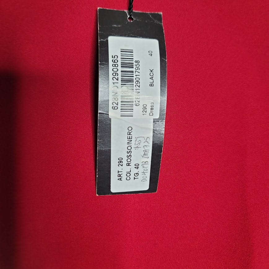Tabula Rasa Italy NEW Red Black detail Dress Size 40 Eu US 8 Long SleeveCareer