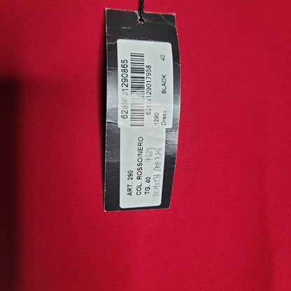 Tabula Rasa Italy NEW Red Black detail Dress Size 40 Eu US 8 Long SleeveCareer