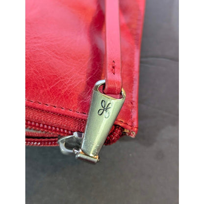 Hobo Alice Red Smooth Leather Zip Wallet Wristlet Clutch Y2K Boho Minimalist