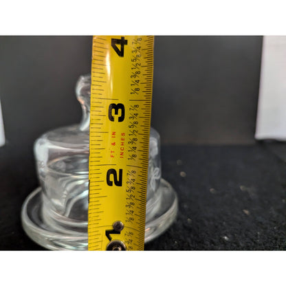 Vintage Etched Glass Mini Cheese/Butter Dome with Underplate