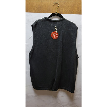 Bobbie Brooks vintage black christmas lights vest sweater Size 22/24W sleeveless