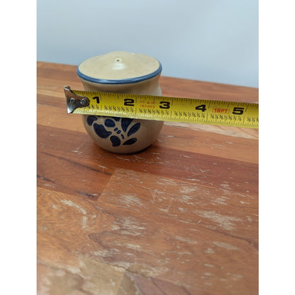 SINGLE Pfaltzgraff Pottery Salt OR Pepper Shaker REPLACEMENT Folk Art brown blue