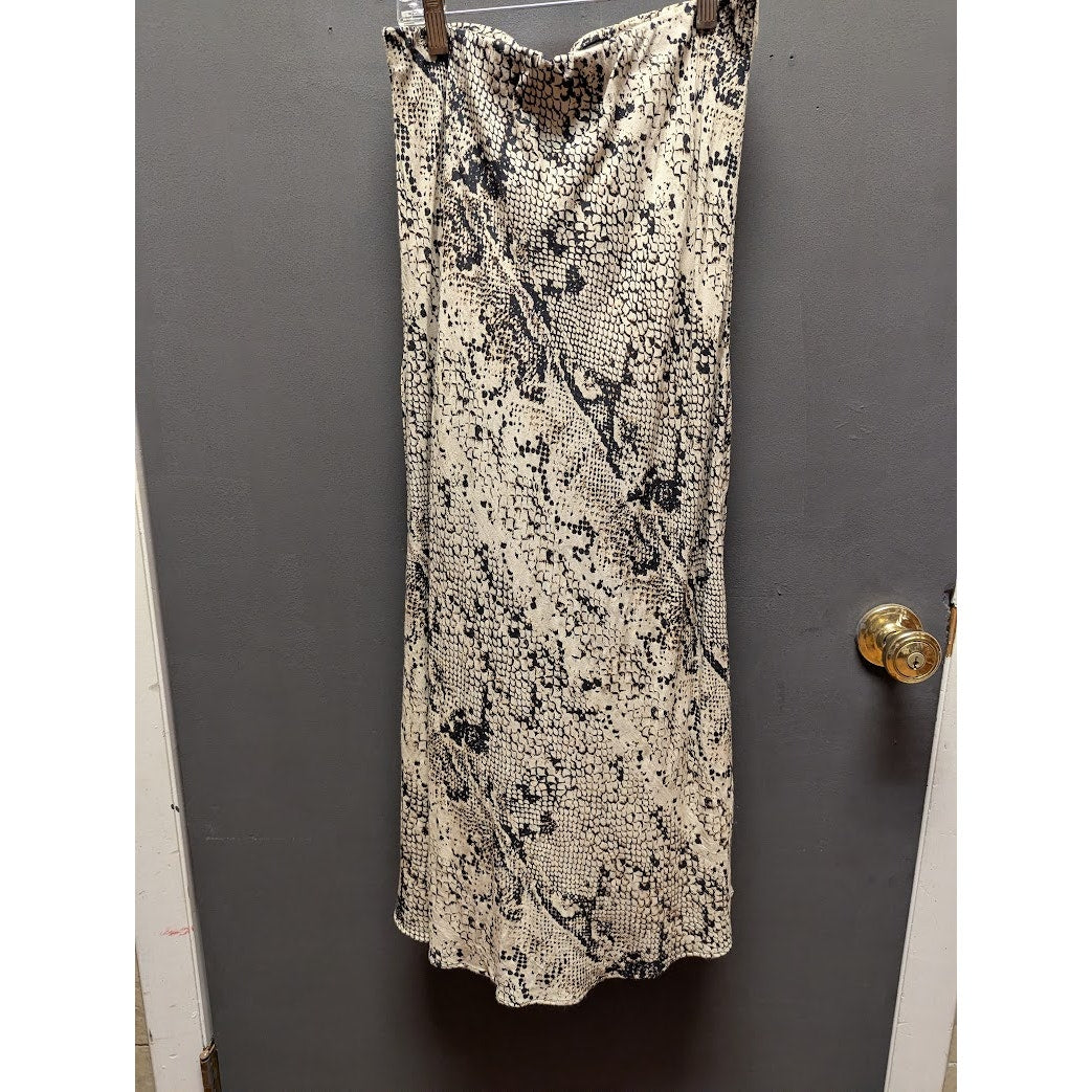 RD style faux snakeskin print midi skirt size small NEW casual