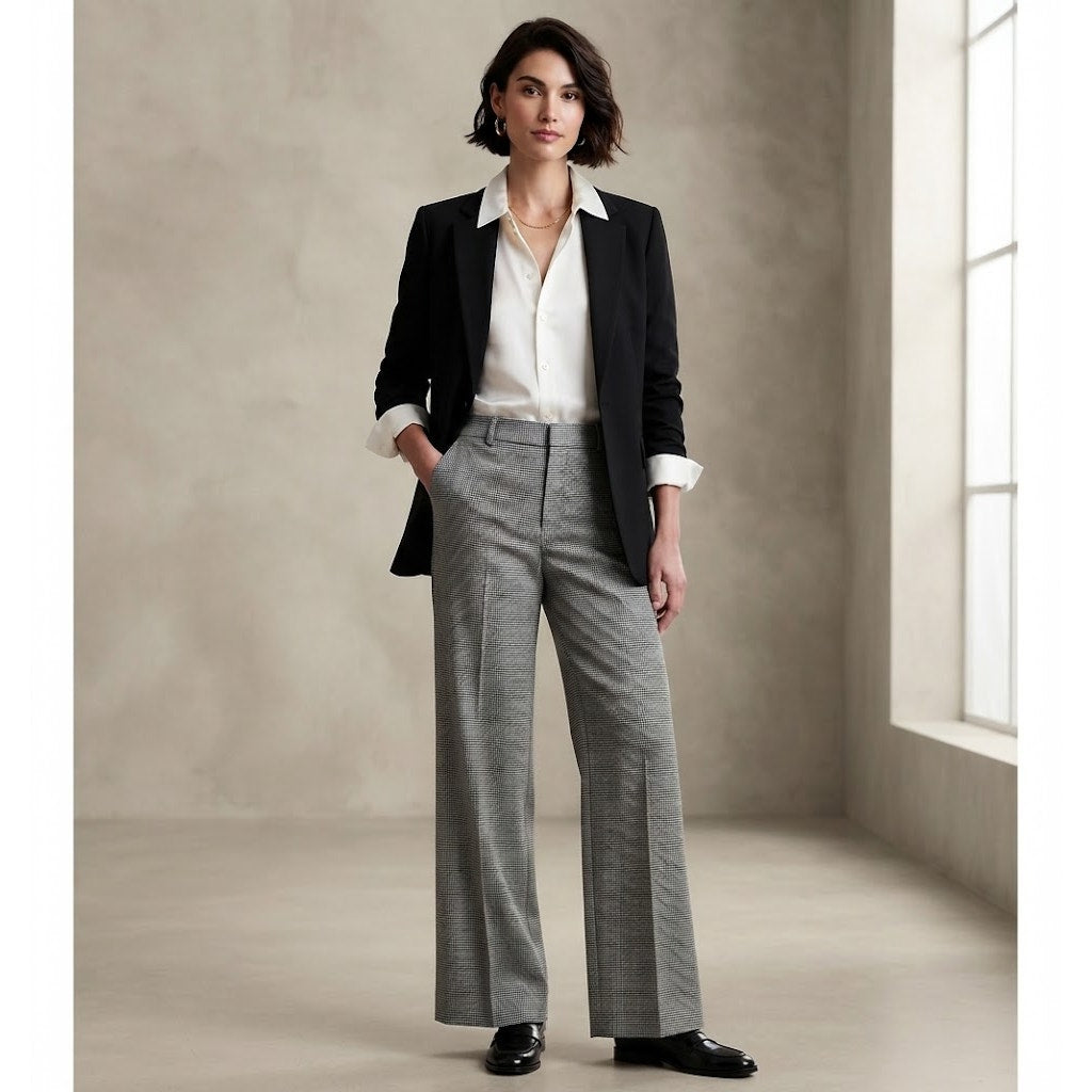 Lauren Ralph Lauren Size 4 Houndstooth Pattern Trousers Length 32” Career Pants
