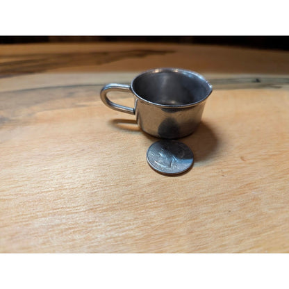 Vintage Gebrüder Hepp Miniature Stainless Steel Engraved Creamer Tiny Toy Cup