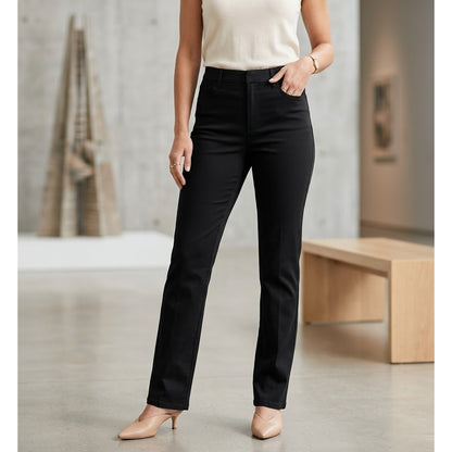 NYDJ Not Your Daughter's Jeans Black Straight Leg Petite Trousers Minimalist 4P