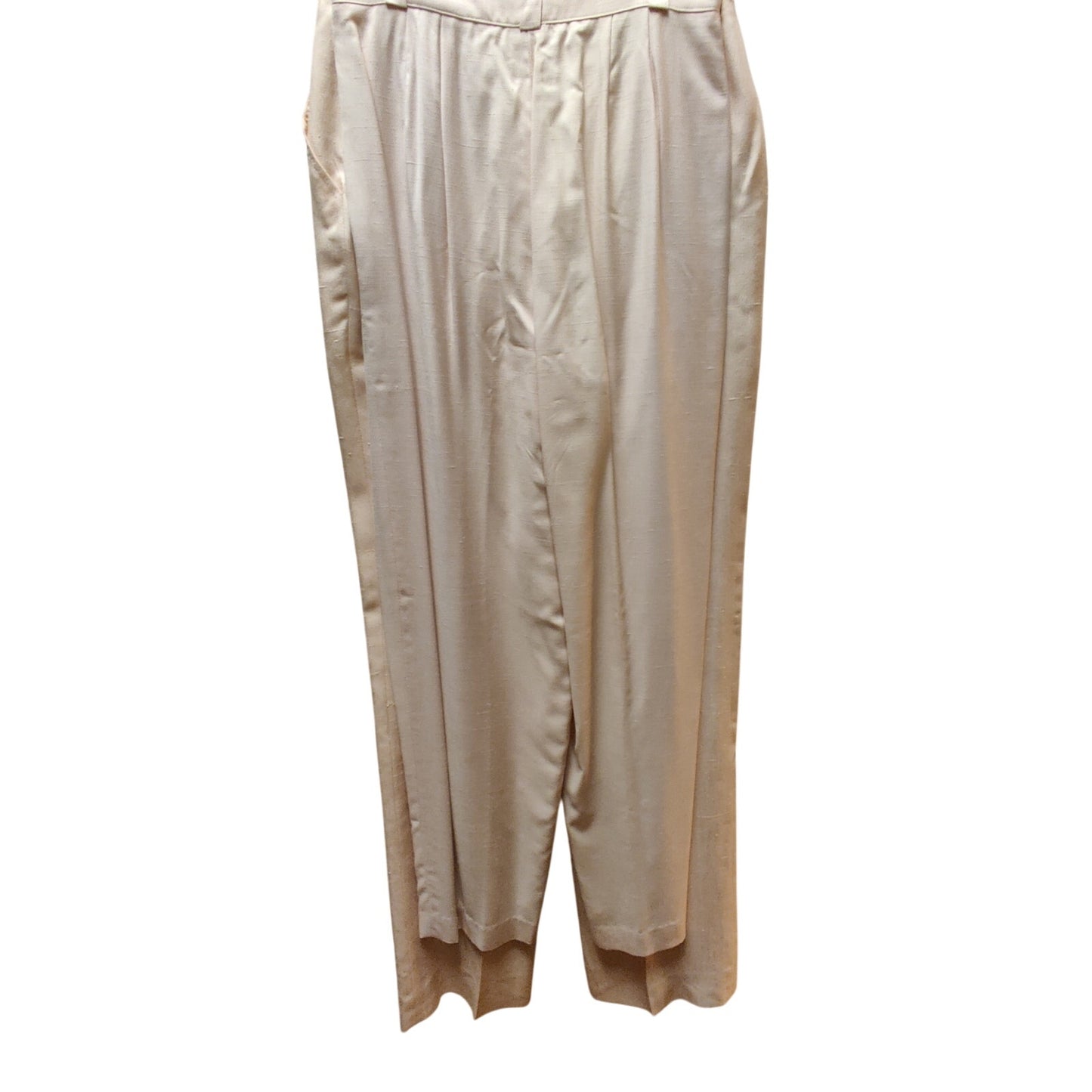 Herve Bernard Pink Linen Size 4 Lined Pants Pleated Front High Waist lined