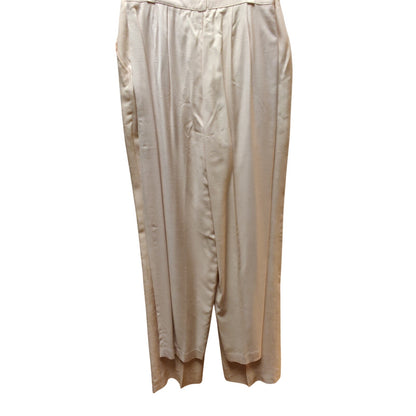 Herve Bernard Pink Linen Size 4 Lined Pants Pleated Front High Waist lined