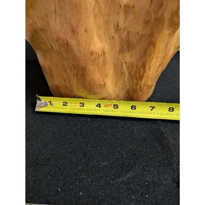 Rustic Hand-Carved Live Edge Teak Root Wooden Bowl Tree Stump Centerpiece
