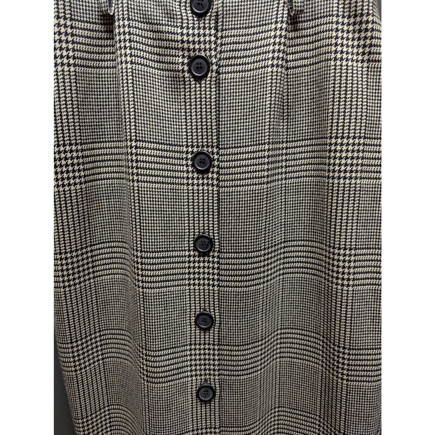 Vintage JH Collectibles Plaid Wool Maxi Skirt Small 4 Button Front Dark Academia