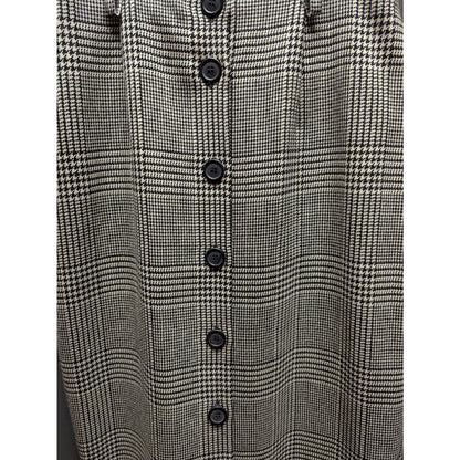 Vintage JH Collectibles Plaid Wool Maxi Skirt Small 4 Button Front Dark Academia