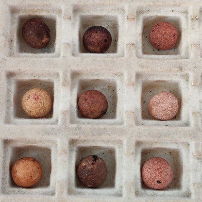 Antique German Handmade Clay Marbles Bulk Job Lot of 36 Player Size 9/16" #H1