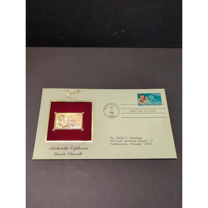 Golden Replicas of United States Stamps Collectible 22kt Gold 1988 ANTARCTIC