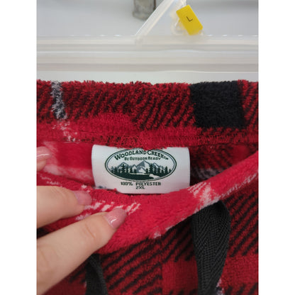Teens  Juniors Red and Black Plaid Fleece Pajama Pants Small Cozy Comfy