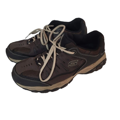 Skechers Afterburn Shoes Sneakers Mens 12 Memory Foam Lace-up Brown Tan 50125