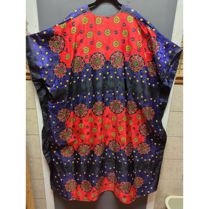 Vintage Wilnar ONE SIZE red black blue long maxi Kaftan