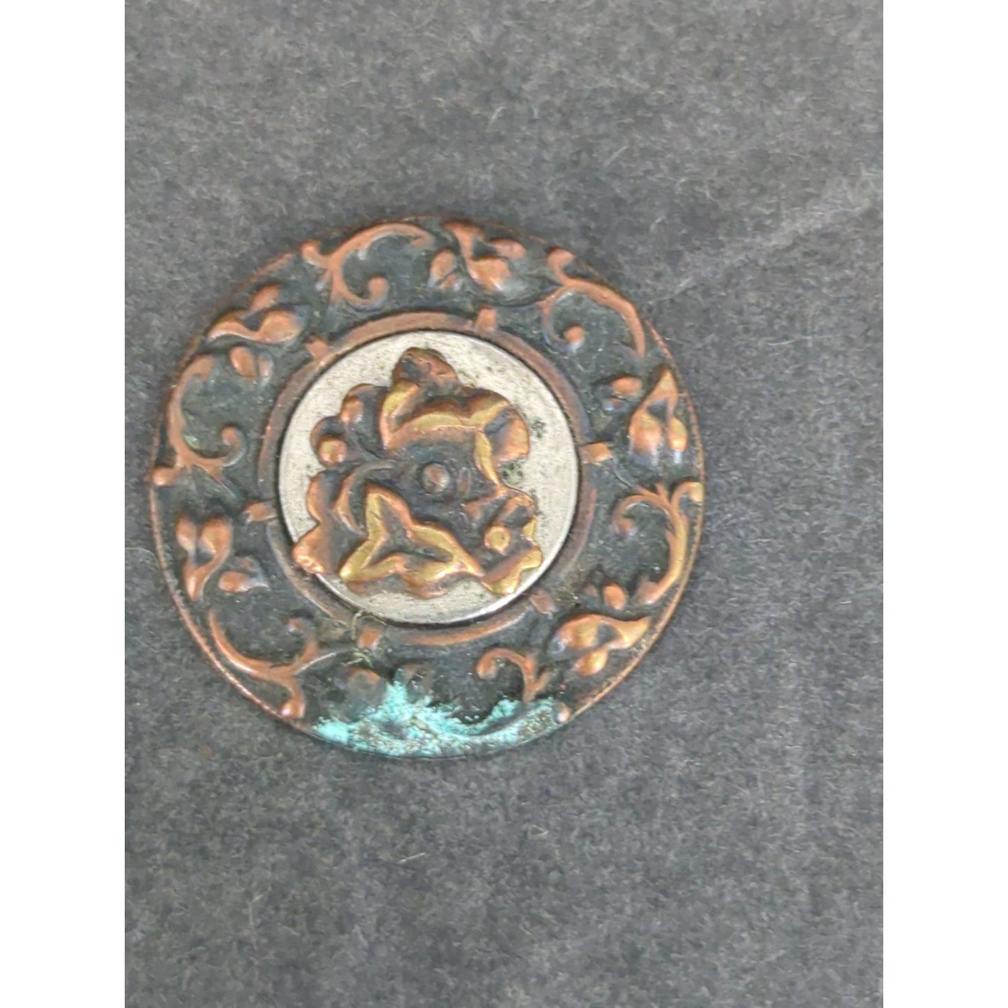 LOT UU of 10 Antique Vintage Victorian Brass Mixed Materials Buttons ESTATE FIND