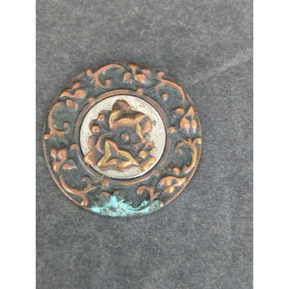 LOT UU of 10 Antique Vintage Victorian Brass Mixed Materials Buttons ESTATE FIND