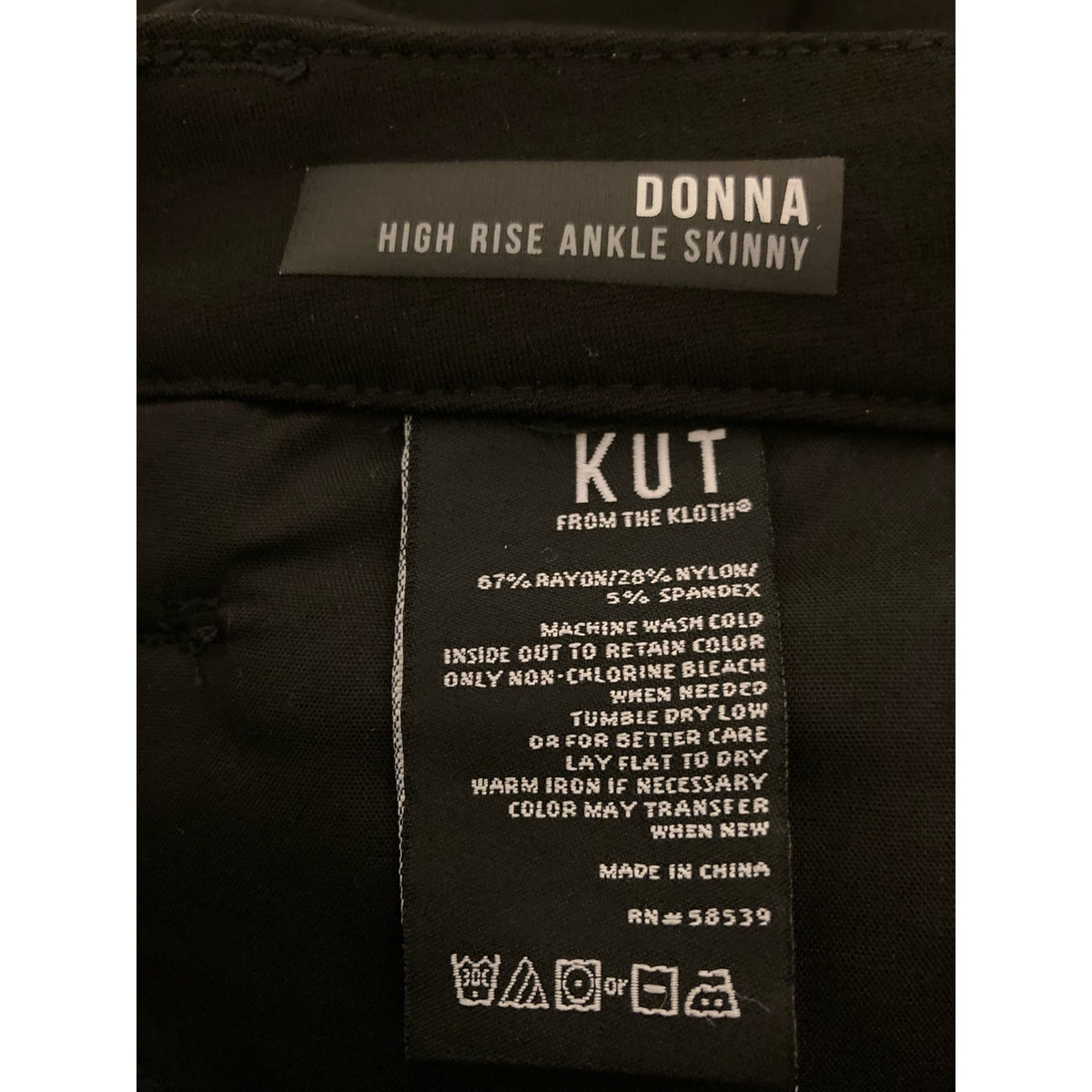 KUT From the Kloth Women's Jeans Size 00 Black NWT Donna High Rise Ankle Skinny