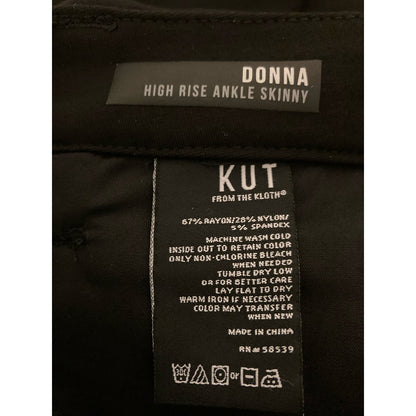 KUT From the Kloth Women's Jeans Size 00 Black NWT Donna High Rise Ankle Skinny