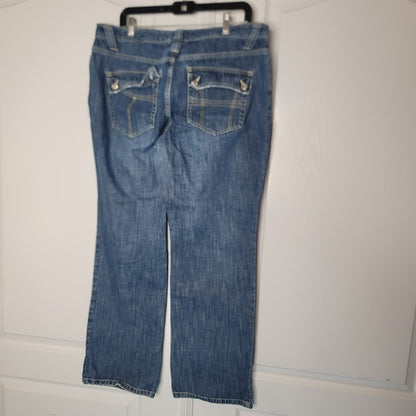 Tommy Hilfiger Jeans vintage 36" x 31" Bootcut Denim Blue Flap Pockets