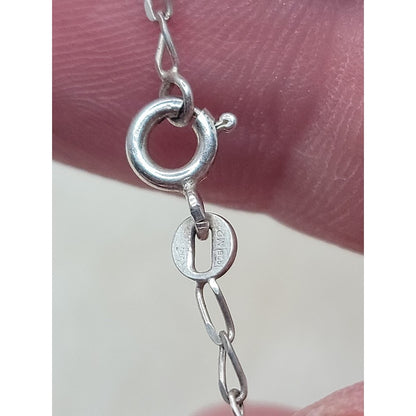 Vintage Modernist Sterling Silver Biomorphic Wave Pendant Necklace 925