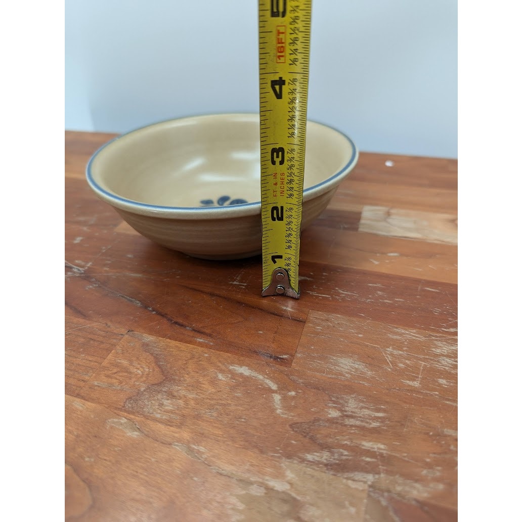 Pfaltzgraff 6" x 2" Cereal Berry Bowl Brown Blue Folk Art Vintage set of 4