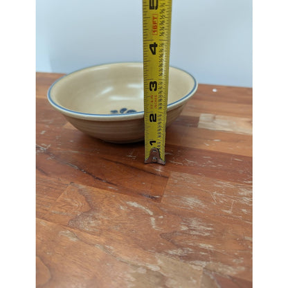 Pfaltzgraff 6" x 2" Cereal Berry Bowl Brown Blue Folk Art Vintage set of 4
