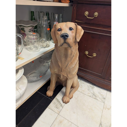 Secondhand Sandies: 26" tall Yellow labrador Sitting Dog polyresing statue retriever