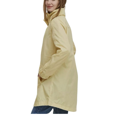 Via Spiga packable Mock Neck Plain Long Sleeve Raincoat X-LARGE travel Yellow XL