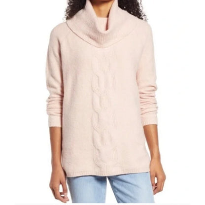 Caslon TURTLE COWL Neck Top Size Medium Pink Smoke NWT SWEATER