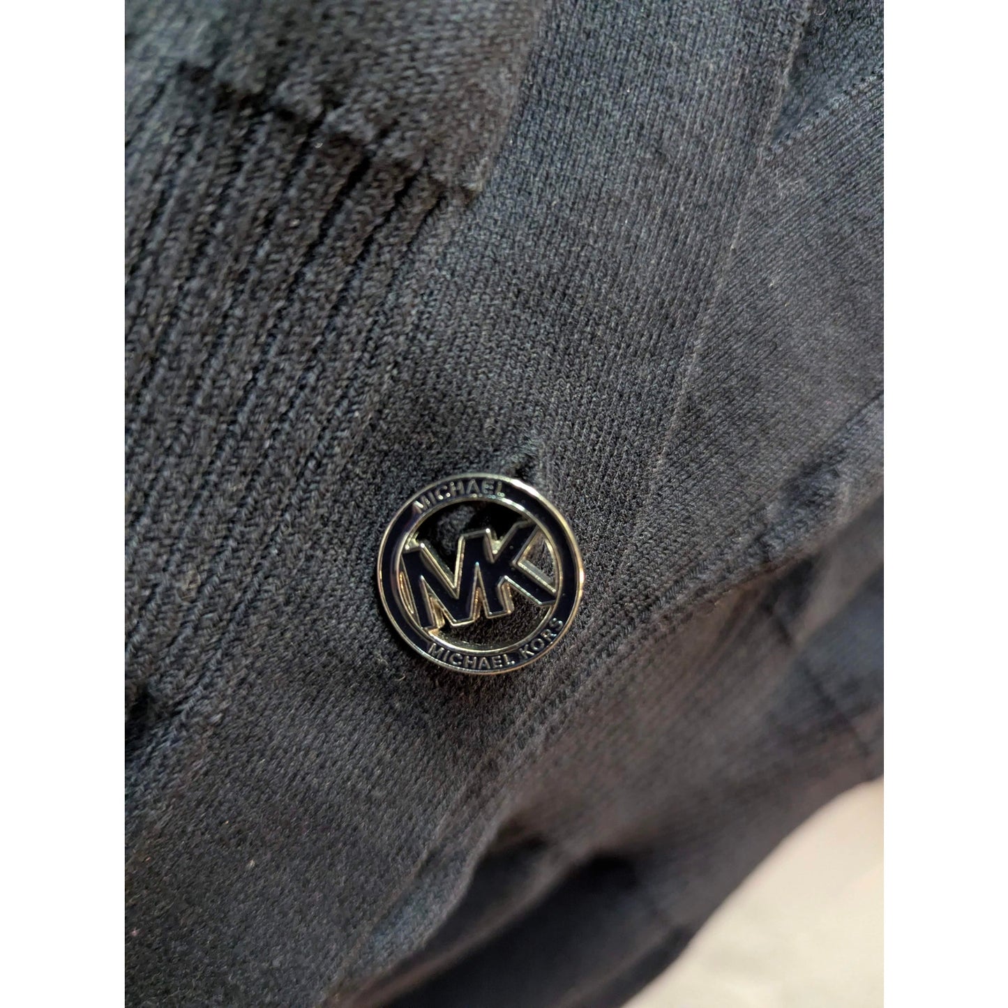 MICHAEL Michael Kors Black Short Sleeve Ribbed Empire Waist Cardigan Size Medium