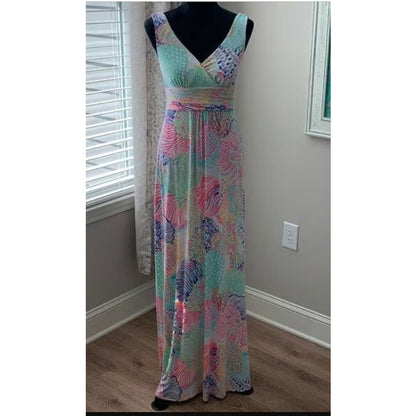 Lilly Puliter Size XS Sloane Maxi Dress Roar of the Seas Sleeveless Resort Wear