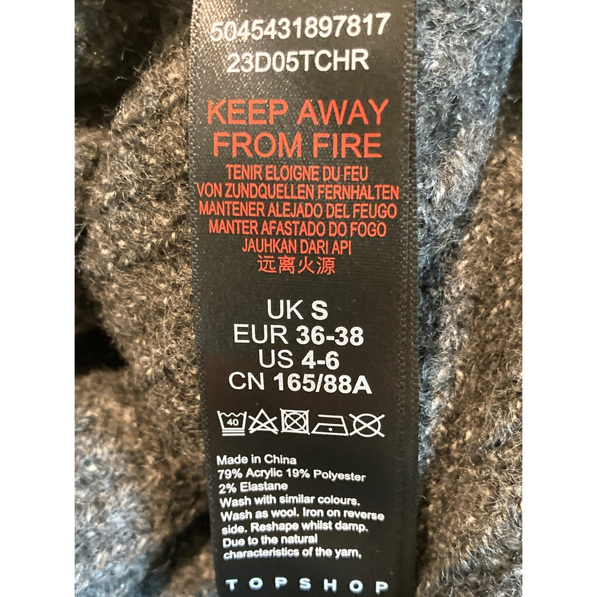Topshop Cuffed Ribbed Relaxed Fit Funnel Neck Sweater Dress Sz 4-6 in Gray NWT