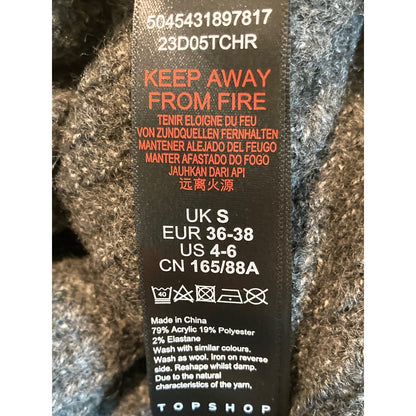 Topshop Cuffed Ribbed Relaxed Fit Funnel Neck Sweater Dress Sz 4-6 in Gray NWT
