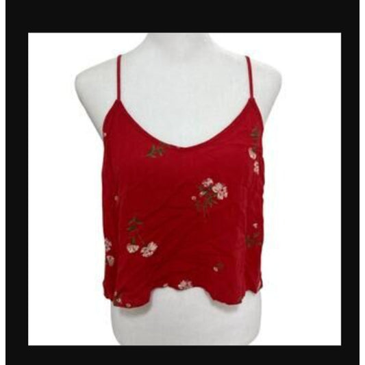 Nordstrom BP. Red floral Women’s tank top Crop V Neck Size Small Camisole Top