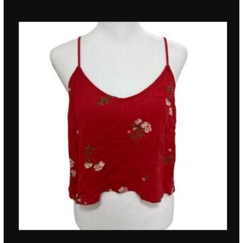 Nordstrom BP. Red floral Women’s tank top Crop V Neck Size Small Camisole Top