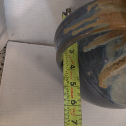 Hand-Thrown Studio Pottery Pitcher with Drip Glaze, Signed & Dated 2009