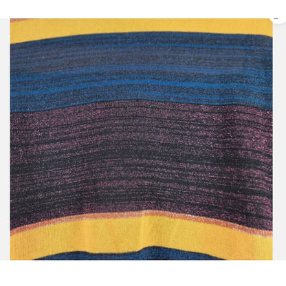Scotch & Soda Starwatcher Top SMALL Multicolor Striped Sparkle Pullover Sheer