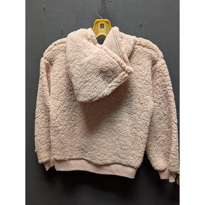 Treasure & Bond Blush Pink Teddy Fleece Pullover Kangaroo Pouch Hoodie Small/MED