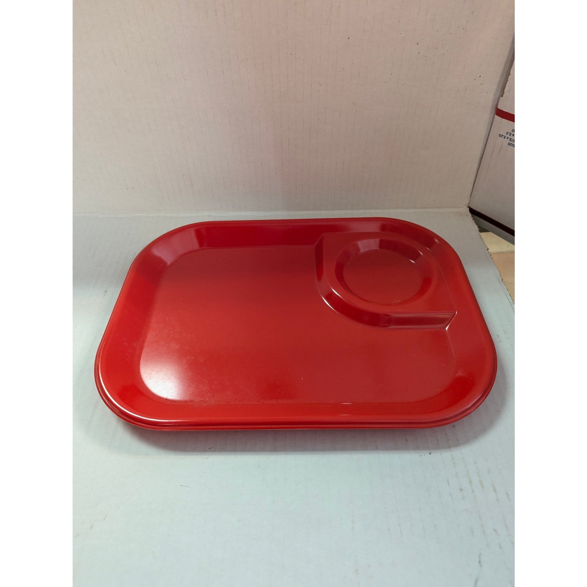 NOS Red Rubbermaid Snack Serving tray sandwich plate