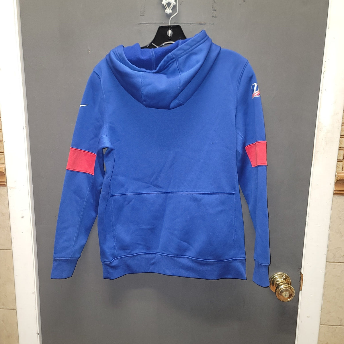 NFL On-Field Apparel NY Giants Pullover Hoodie Kangaroo Pocket Blue Size Large