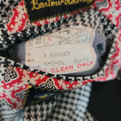 Vintage Storrs Schaefer Cinncinati Houndstooth 70's Poly Rockabilly Blazer 42R