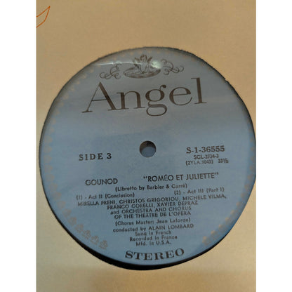 Gounod Romeo and Juliet Freni Corelli Angel S-3732 3-LP Box Set Records Libretto