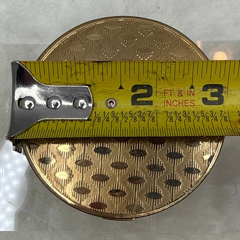 Vintage Vogue Vanities England Compact Black & Gold Lattice Spiral Base Powder