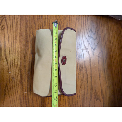 Vintage Hartman Canvas & Leather Trim Envelope Clutch Cosmetic Bag