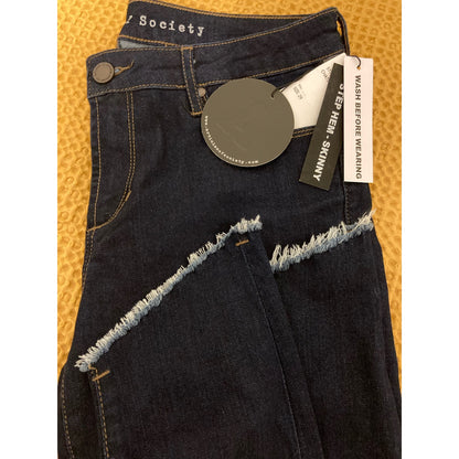 Articles of Society Womens Soft Step Hem Skinny Jeans Size 29/US 8 Dark Blue NWT